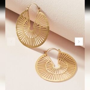 Anthropologie Faye Crescent Hoop Earrings